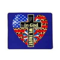 In God We Trust Heart 4th Of July Patriotic Flag Christian Gift Mousepad