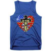 In God We Trust Heart 4th Of July Patriotic Flag Christian Gift Tank Top