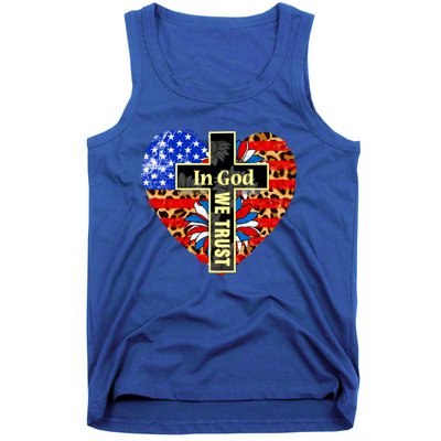 In God We Trust Heart 4th Of July Patriotic Flag Christian Gift Tank Top