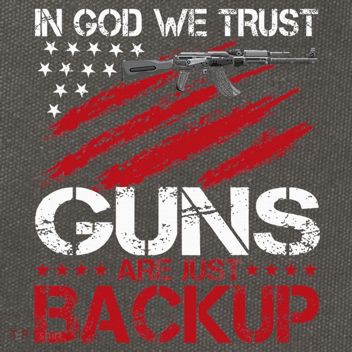 In God We Trust Guns Are Just Backup Patriotic Cotton Canvas Backpack