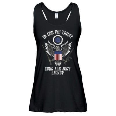 In God We Trust Guns Are Just Backup Ladies Essential Flowy Tank