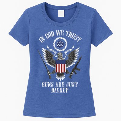 In God We Trust Guns Are Just Backup Womens T-Shirt