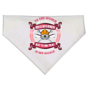 Ironworker Gift Wife He's My My Entire World Great Gift USA-Made Doggie Bandana