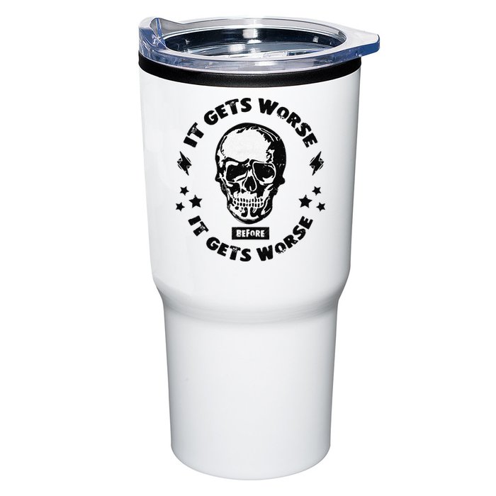 It Gets Worse Before It Gets Worse Prepper Survivalist Skull Tumbler