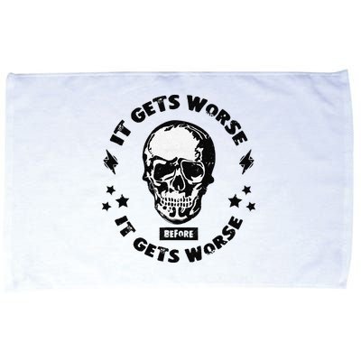 It Gets Worse Before It Gets Worse Prepper Survivalist Skull Microfiber Hand Towel