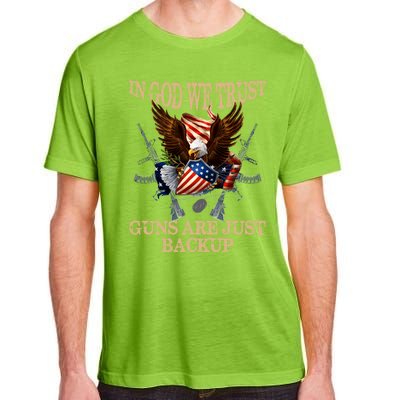 In God We Trust The Guns Are Just Backup Christian Veteran Gift Adult ChromaSoft Performance T-Shirt