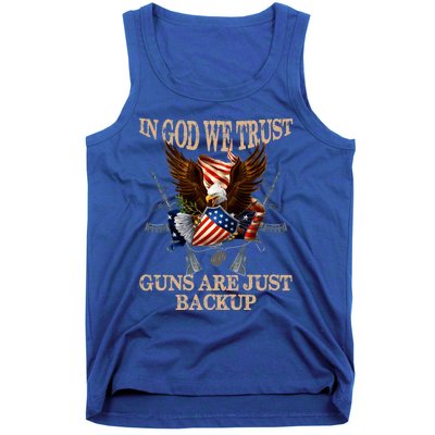 In God We Trust The Guns Are Just Backup Christian Veteran Gift Tank Top