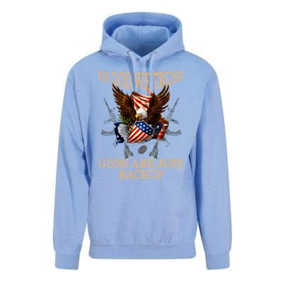 In God We Trust The Guns Are Just Backup Christian Veteran Gift Unisex Surf Hoodie