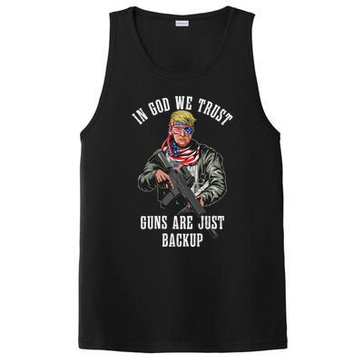 In God We Trust Guns Are Just Backup Ar15 Trump Funny Gift PosiCharge Competitor Tank