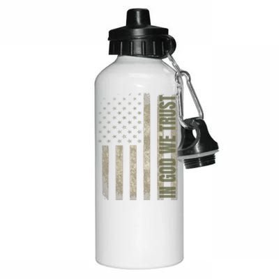 In God We Trust Us Flag Gift Aluminum Water Bottle