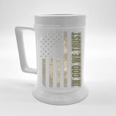 In God We Trust Us Flag Gift Beer Stein