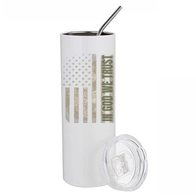 In God We Trust Us Flag Gift Stainless Steel Tumbler