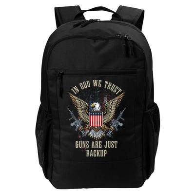 In God We Trust Guns Are Just Backup AR 15 American Flag Backpack