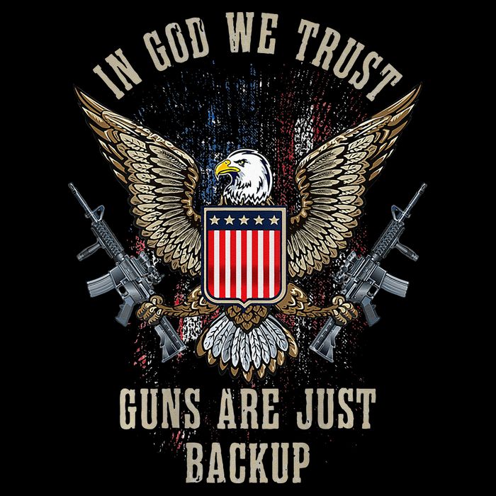 In God We Trust Guns Are Just Backup AR 15 American Flag 16 in Basic Backpack