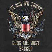 In God We Trust Guns Are Just Backup AR 15 American Flag 12oz Stainless Steel Coffee Mug