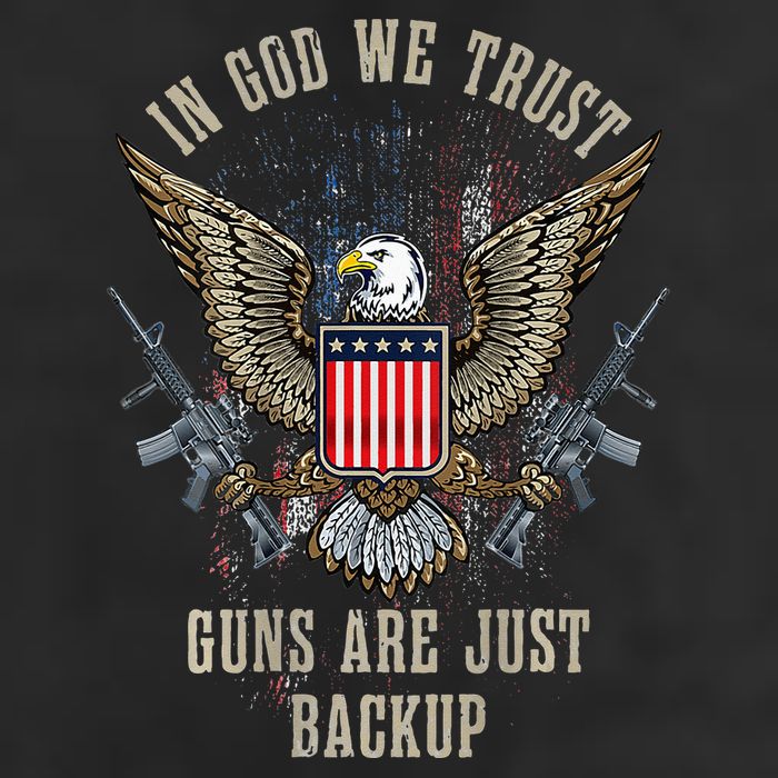 In God We Trust Guns Are Just Backup AR 15 American Flag 12oz Stainless Steel Coffee Mug