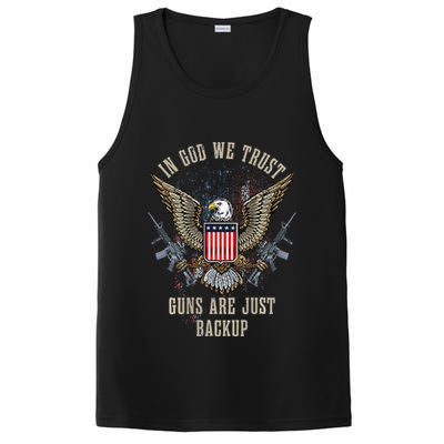 In God We Trust Guns Are Just Backup AR 15 American Flag PosiCharge Competitor Tank