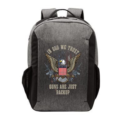 In God We Trust Guns Are Just Backup AR 15 American Flag Vector Backpack