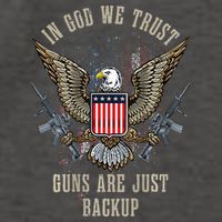 In God We Trust Guns Are Just Backup AR 15 American Flag Vector Backpack