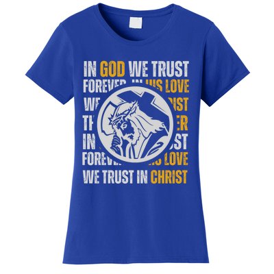 In God We Trust Saved By Grace Jesus Christian Gift Women's T-Shirt