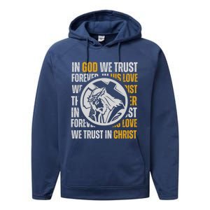 In God We Trust Saved By Grace Jesus Christian Gift Performance Fleece Hoodie