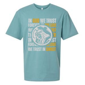 In God We Trust Saved By Grace Jesus Christian Gift Sueded Cloud Jersey T-Shirt