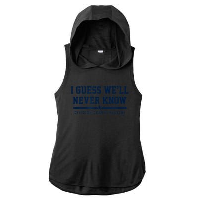 I Guess WeLl Never Know Houston Baseball Ladies PosiCharge Tri-Blend Wicking Draft Hoodie Tank