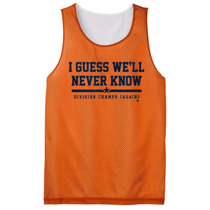 I Guess WeLl Never Know Houston Baseball Mesh Reversible Basketball Jersey Tank