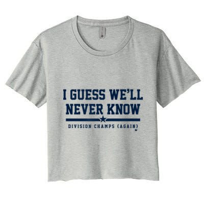 I Guess WeLl Never Know Houston Baseball Women's Crop Top Tee