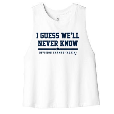 I Guess WeLl Never Know Houston Baseball Women's Racerback Cropped Tank