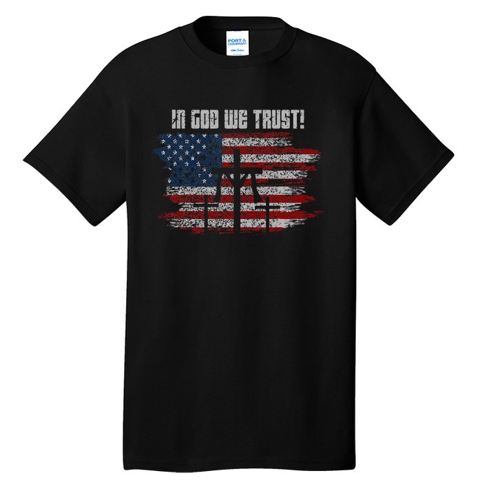 In God We Trust American Christian Bible Verse Tall T-Shirt