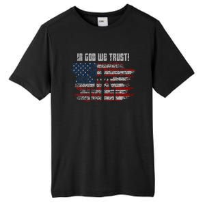 In God We Trust American Christian Bible Verse Tall Fusion ChromaSoft Performance T-Shirt