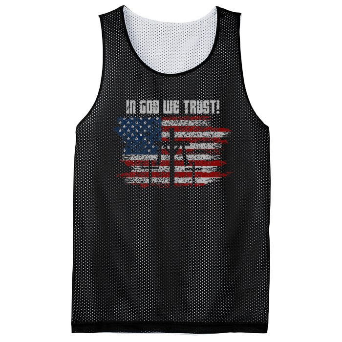 In God We Trust American Christian Bible Verse Mesh Reversible Basketball Jersey Tank