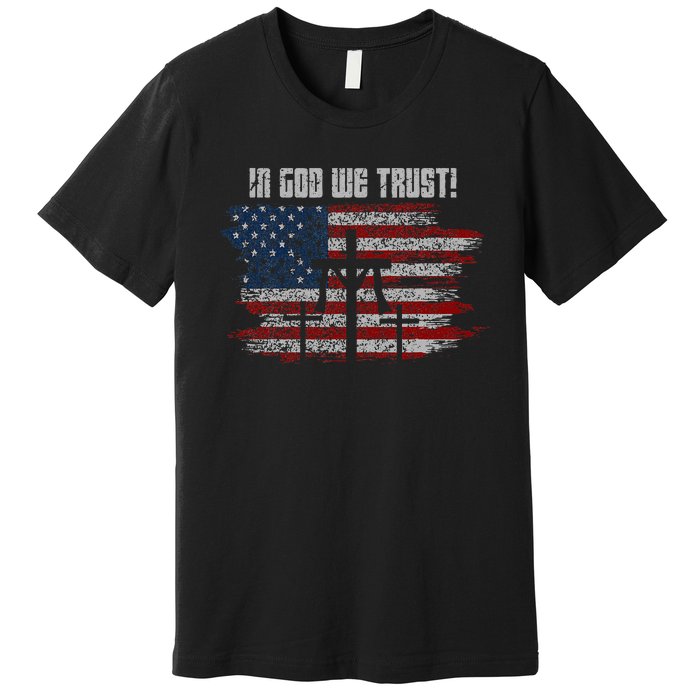 In God We Trust American Christian Bible Verse Premium T-Shirt