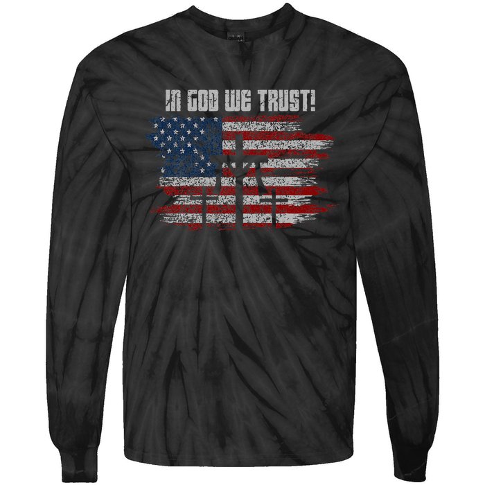 In God We Trust American Christian Bible Verse Tie-Dye Long Sleeve Shirt