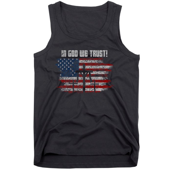 In God We Trust American Christian Bible Verse Tank Top