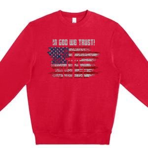 In God We Trust American Christian Bible Verse Premium Crewneck Sweatshirt