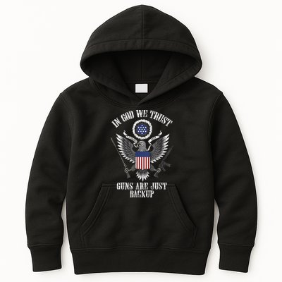 In God We Trust Guns Are Just Backup Kids Hoodie