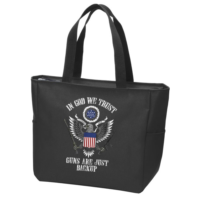 In God We Trust Guns Are Just Backup Zip Tote Bag
