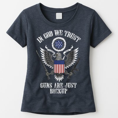 In God We Trust Guns Are Just Backup Womens T-Shirt