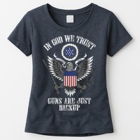 In God We Trust Guns Are Just Backup Womens T-Shirt