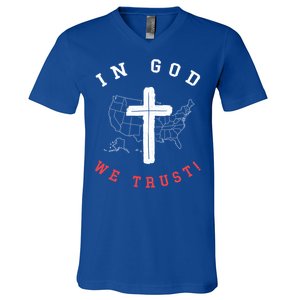 In God We Trust American Christian Bible Verse Gift V-Neck T-Shirt