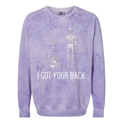 I Got Your Back Funny Halloween Skeleton Colorblast Crewneck Sweatshirt