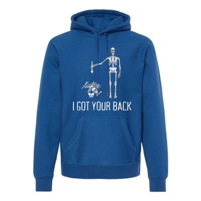 I Got Your Back Funny Halloween Skeleton Premium Hoodie