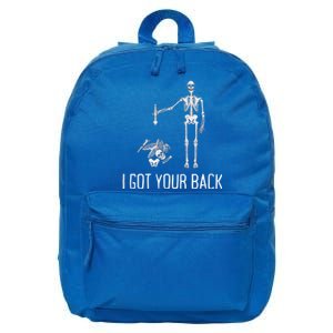 I Got Your Back Funny Halloween Skeleton 16 in Basic Backpack