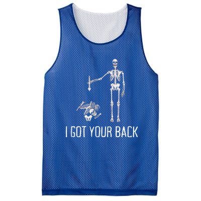 I Got Your Back Funny Halloween Skeleton Mesh Reversible Basketball Jersey Tank