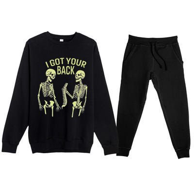 I Got Your Back Halloween Skeleton Skull Sarcastic Premium Crewneck Sweatsuit Set