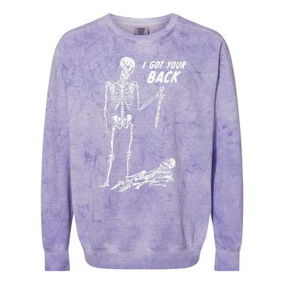 I Got Your Back Halloween Skeleton Colorblast Crewneck Sweatshirt