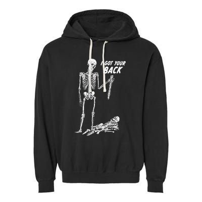 I Got Your Back Halloween Skeleton Garment-Dyed Fleece Hoodie