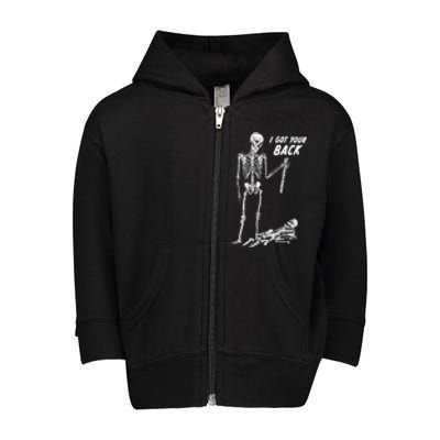 I Got Your Back Halloween Skeleton Toddler Zip Fleece Hoodie